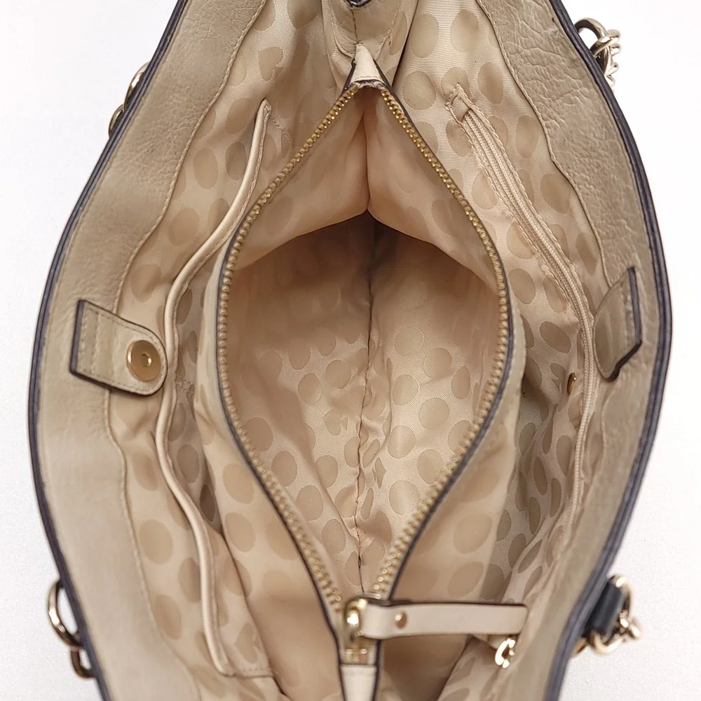 Kate Spade New York‎ Hancock Park Cream Black Leather Bow Tote Shoulder Bag